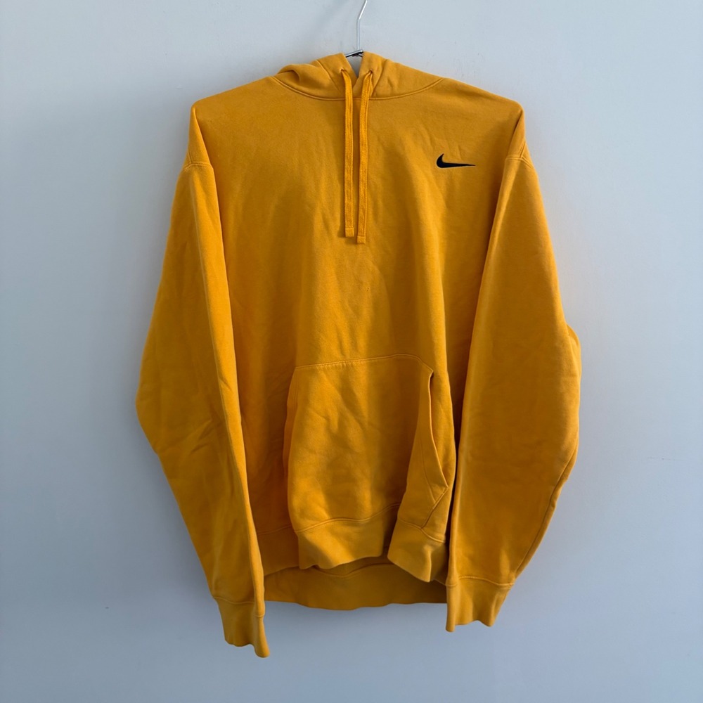 Nike Mens Swoosh Pullover Hoodie Gold Yellow Large